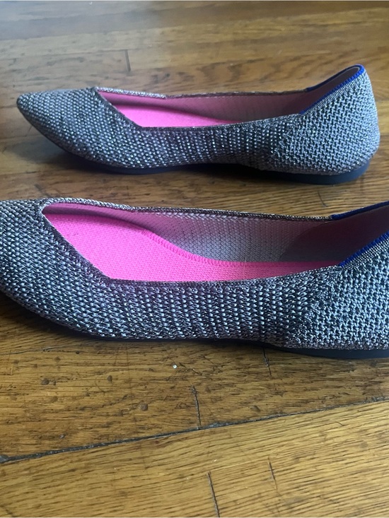Rothy's Shoes - Rothy's The Point Iridescent Silver Gray Flats - Limited Edition - Size 7 *EUC*